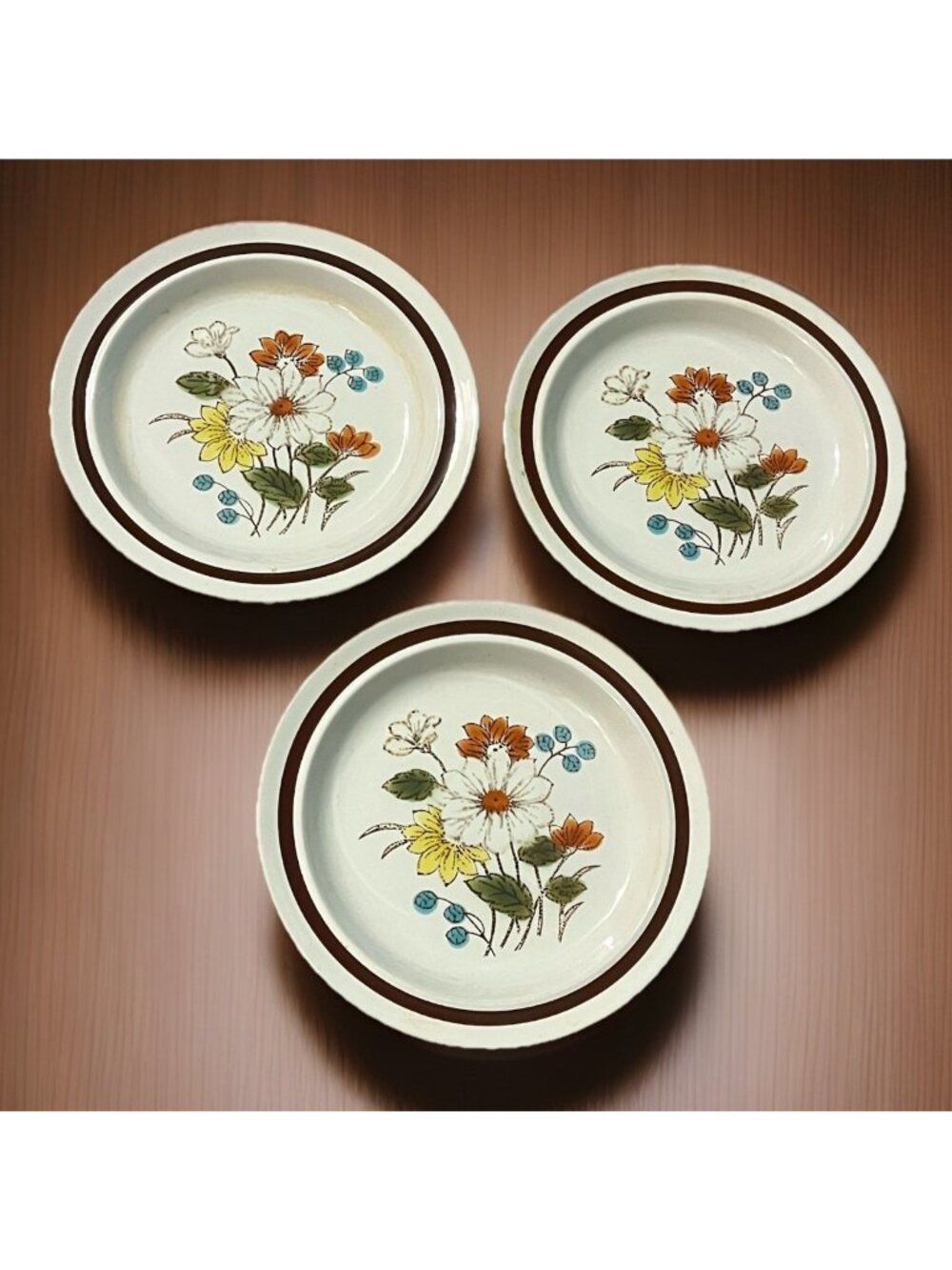 THREE Four Seasons Early Summer Bread Dessert Plates Collection 6 1/4”  JAPAN
